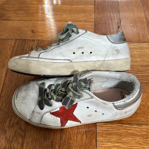 Golden goose kids low top camouflage lace sneakers size 30 - Picture 4 of 8